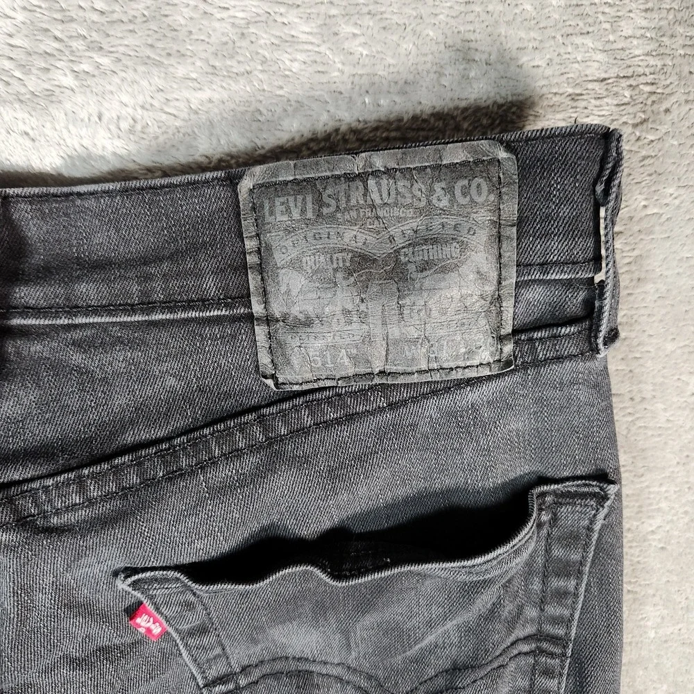Levi's 514 Jeans Men's 30X29 (Tag 31X30) Black Premium Zip Stretch‎ Cotton Blend